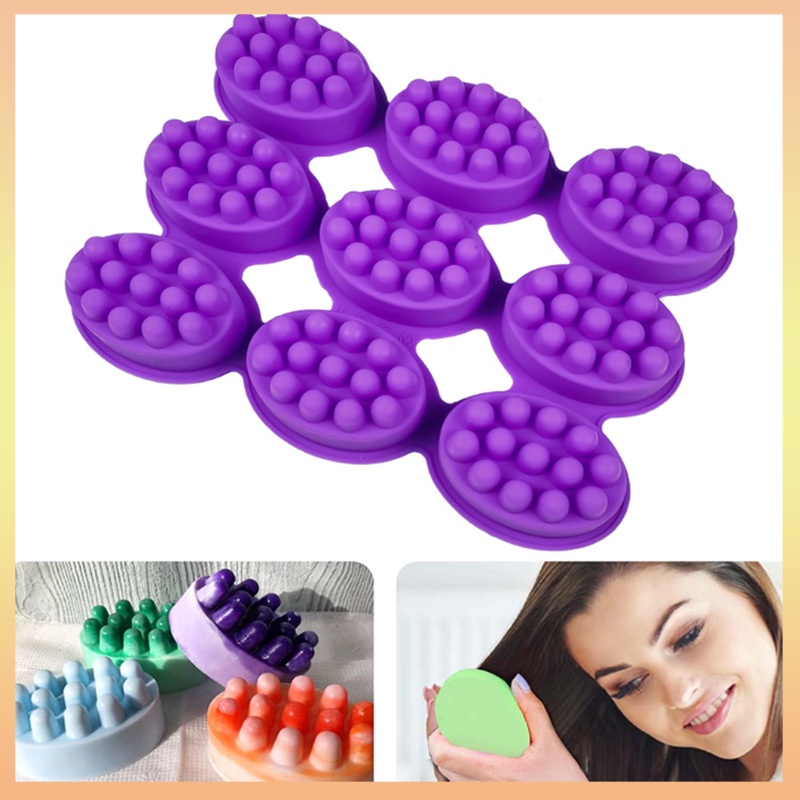 Moldes De Sabonete De Silicone Para Pentear Cabelos , Molde De Gelo 3D Couro Cabeludo , Escova De Cabelo Exclusivo