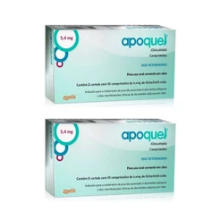 2 unid Apoquel Dermatológico Anti Coceira Cães 5,4mg 20Comp
