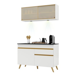 Cozinha Compacta 2 peças com Leds MP2013 Veneza Up Multimóveis Branca