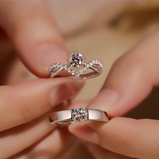 Cristal De Moda Anéis De Casal Simples Ajustáveis Para Mulheres Homens Festa Da Tendência Jóias De Casamento Dia Dos Namorados