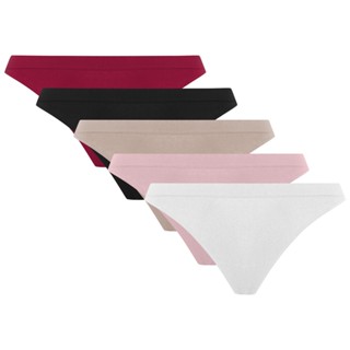 Kit com 5 Calcinhas Fio Dental Microfibra Lingerie Loba Lupo