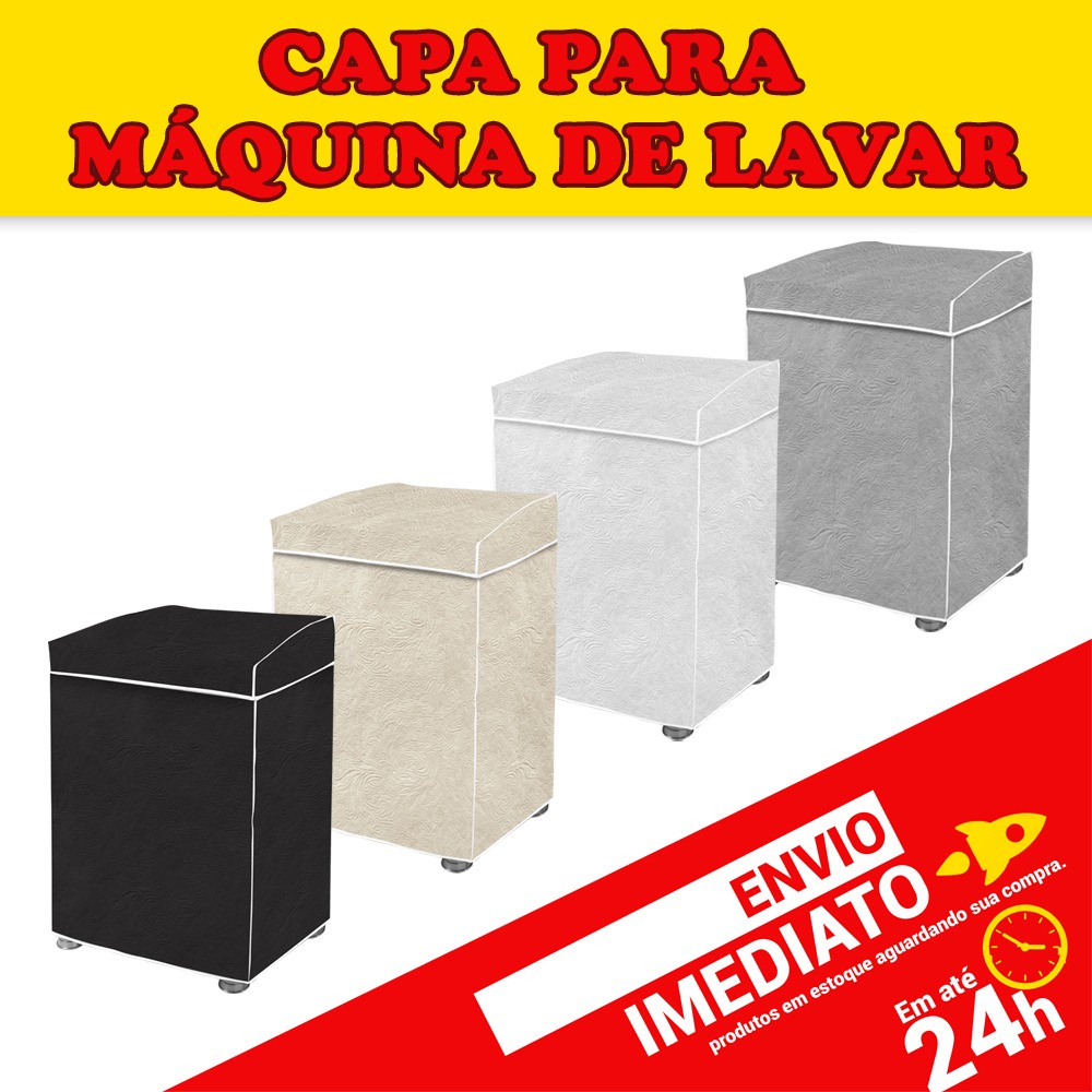 Capa Maquina de Lavar Tampa e Saia Brastemp Electrolux Consul Todas Marcas Modelos 9kg 10kg 11kg 12kg 13kg 14kg 15kg Flanelada Resistente