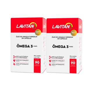 Omega 3 Lavitan Mais Suplemento 90 Comprimidos 2 Caixas