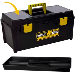 Caixa de Ferramentas 20 POL Bandeja e Tampa com 2 Divisórias EV4035 EVALD em Oferta na Shopee