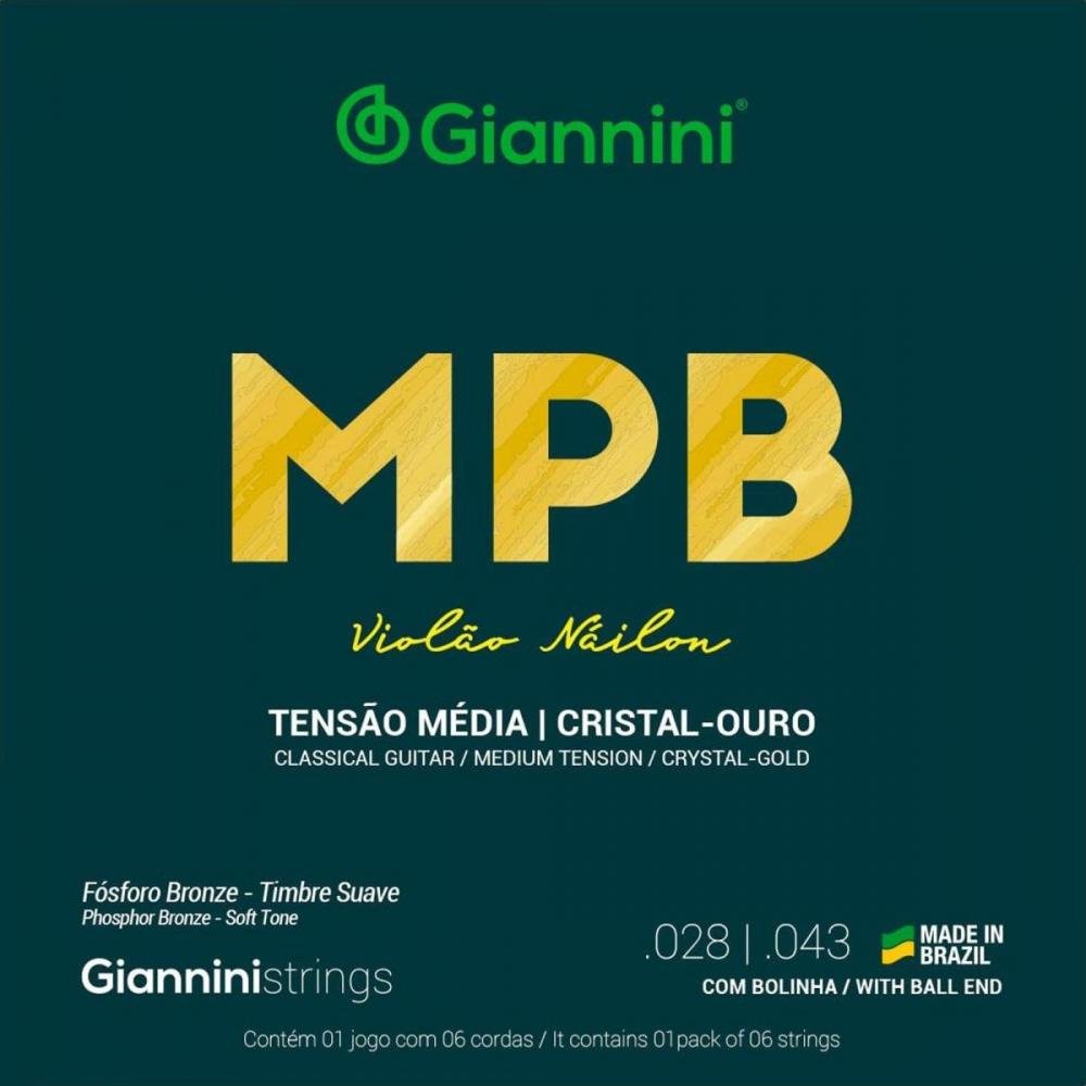 ENCORDOAMENTO VIOLÃO NYLON GIANNINI GENWG BOLINHA SÉRIE