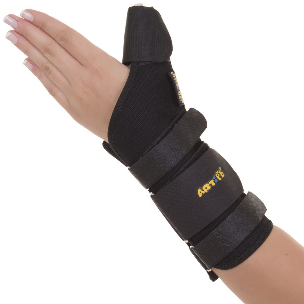 Órtese Com Tala Para Punho E Polegar Em Tecido Preto em Oferta na Shopee