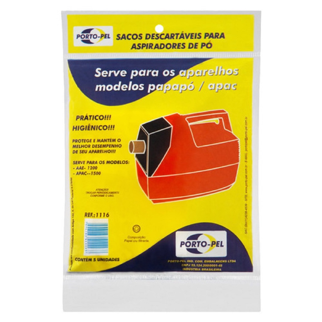 Saco Para Aspirador De Pó Arno Papapó C/5 Pçs Descartável em Oferta na Shopee