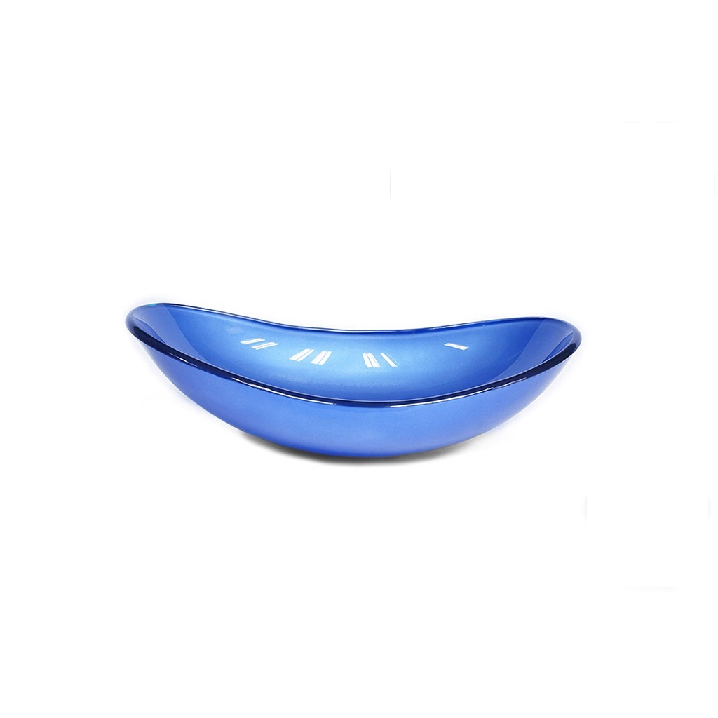 CUBA DE VIDRO OVAL 55CM AZUL ESCURO