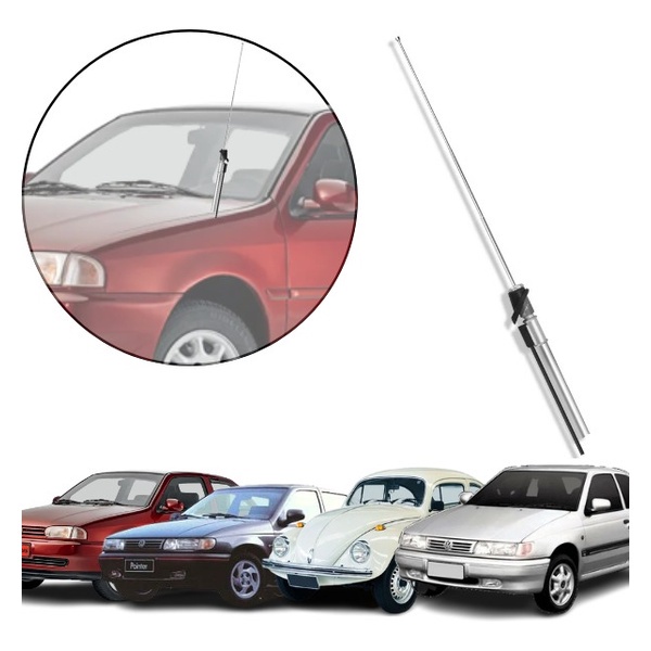 Antena Cromada Haste Sinal De Radio Receptivo - Fusca / Logus / Escort 93 / Gol 95 / Pointer em Oferta na Shopee