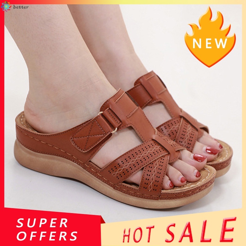 Chinelo / Sandália Ortopédica Feminina Escorregar On De Dedo Aberto em Oferta na Shopee