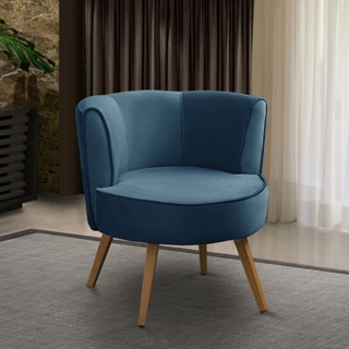 Poltrona Para Sala Decorativa Isa Suede Azul Adonai Estofados em Oferta na Shopee