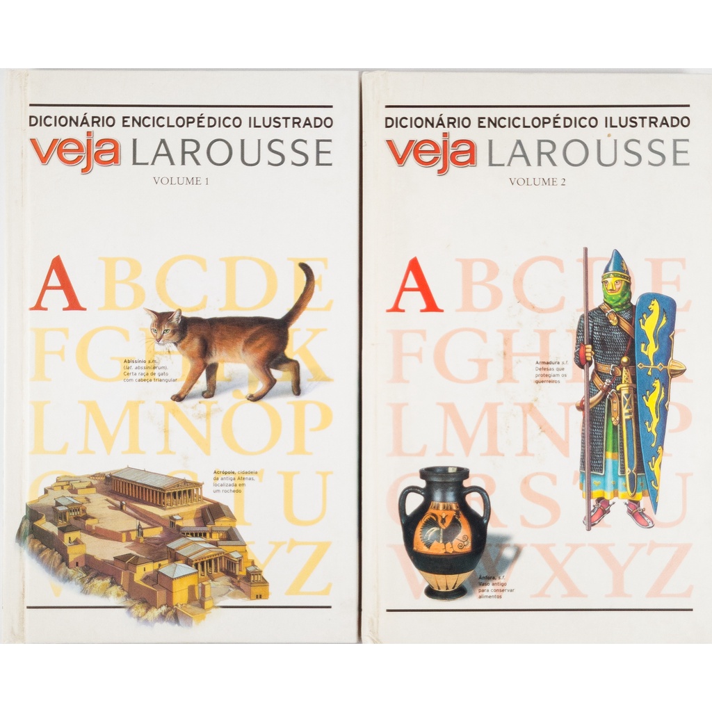 Livro Dicionário Enciclopédico Ilustrado Veja Larousse Vol. 1 e 2 Veja