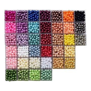 Kit 15 pacotes 1500pçs pérola 6mm com furo miçanga artesanato