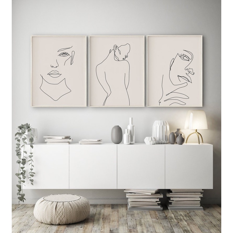 Quadro Decorativo Abstrato mulheres linhas , decoração casa Quadro Decorativo linhas Minimalistas tamanho grande Decoração para sala casa cozinha quarto Quadro decorativo Mulheres abstrata Moderno Decoração Corpo Retro arte #76
