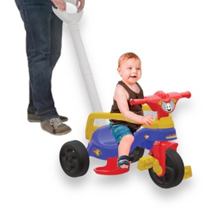 Triciclo Motoca Infantil Fast Velocipe Proteção E Empurrador