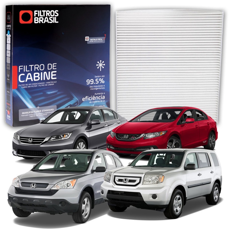 Filtro Cabine Ar Condicionado Honda Accord Sedan 16v Civic EXS/LXR CRV LX Civic LXS 2005 - 2015 em Oferta na Shopee