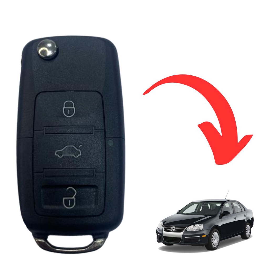 Chave Canivete Volkswagen Jetta Completa Lâmina Chip Logo 3b