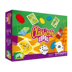 Brinquedo Box 7 Jogos Clássicos para jogar com os amigos e familia jogo do mico dominó dama ludo sobe e desce trilha jogo do burro baralho Copag 90942