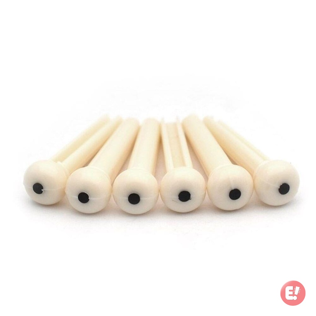 Kit 6 Pinos de Plástico Branco Para Cavalete Violão Aço
