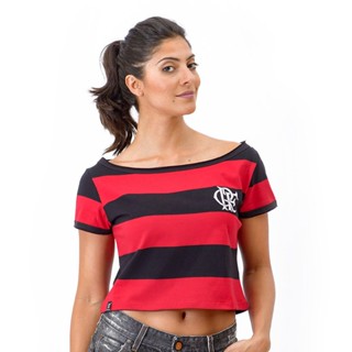 Camisa Flamengo Feminina Retrô Baby Look Cropped