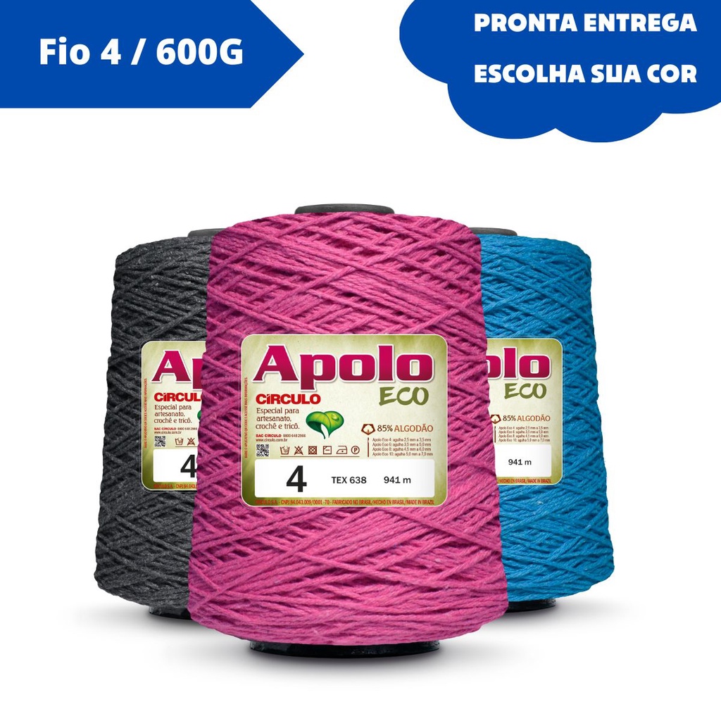 Barbante Apolo Círculo 600g Número 4 em Oferta na Shopee