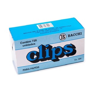 Clips galvanizado NR 2/0 (00) com 720 unidades Bacchi