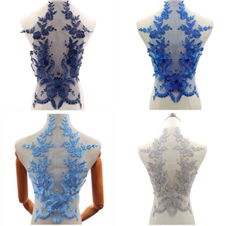 【 1pc 】 Exquisite Flower Leaf Back Collar Colarinho De Renda Bordado Em Corpete De Tricotar Vestuário De Costura Patch Bricolagem Acessórios À Venda JY