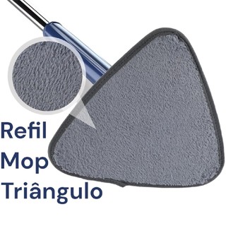 Refil Mop Triangular Esfregão 360 Rodo Giratório Lava E Seca Com Extrusão Microfibra Multiuso Limpeza de Chão Cozinha