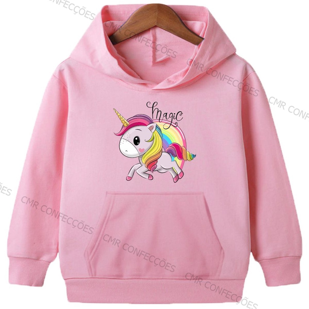 Moletom Infantil Canguru Unicornio Menino Menina Lançamento