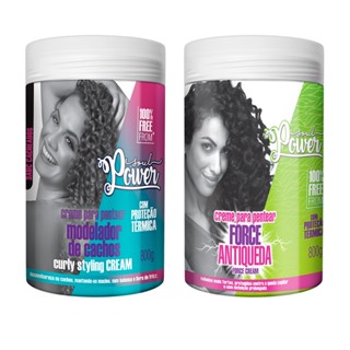 Kit Soul Power Cr. Pentear Styling Cream 800g + Antiqueda Force Cream 800g