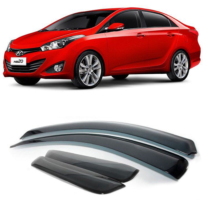 Calha de Chuva Defletor Slim Hyundai Hb20 Sedan 2013 a 2019 4 Portas Ecoflex
