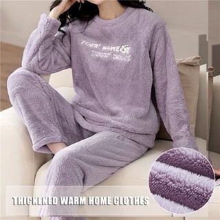 Conjunto de estilos de pijama feminino adulto confortável quente/inverno