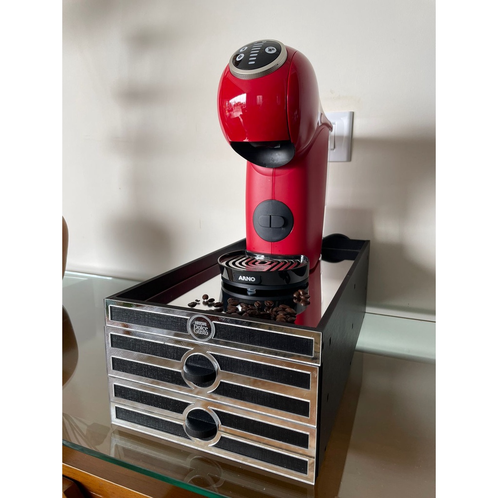 Porta Cápsulas Dolce Gusto Com Capacidade de 36 Unidades 2 Gavetas Para Mais Armazenamento