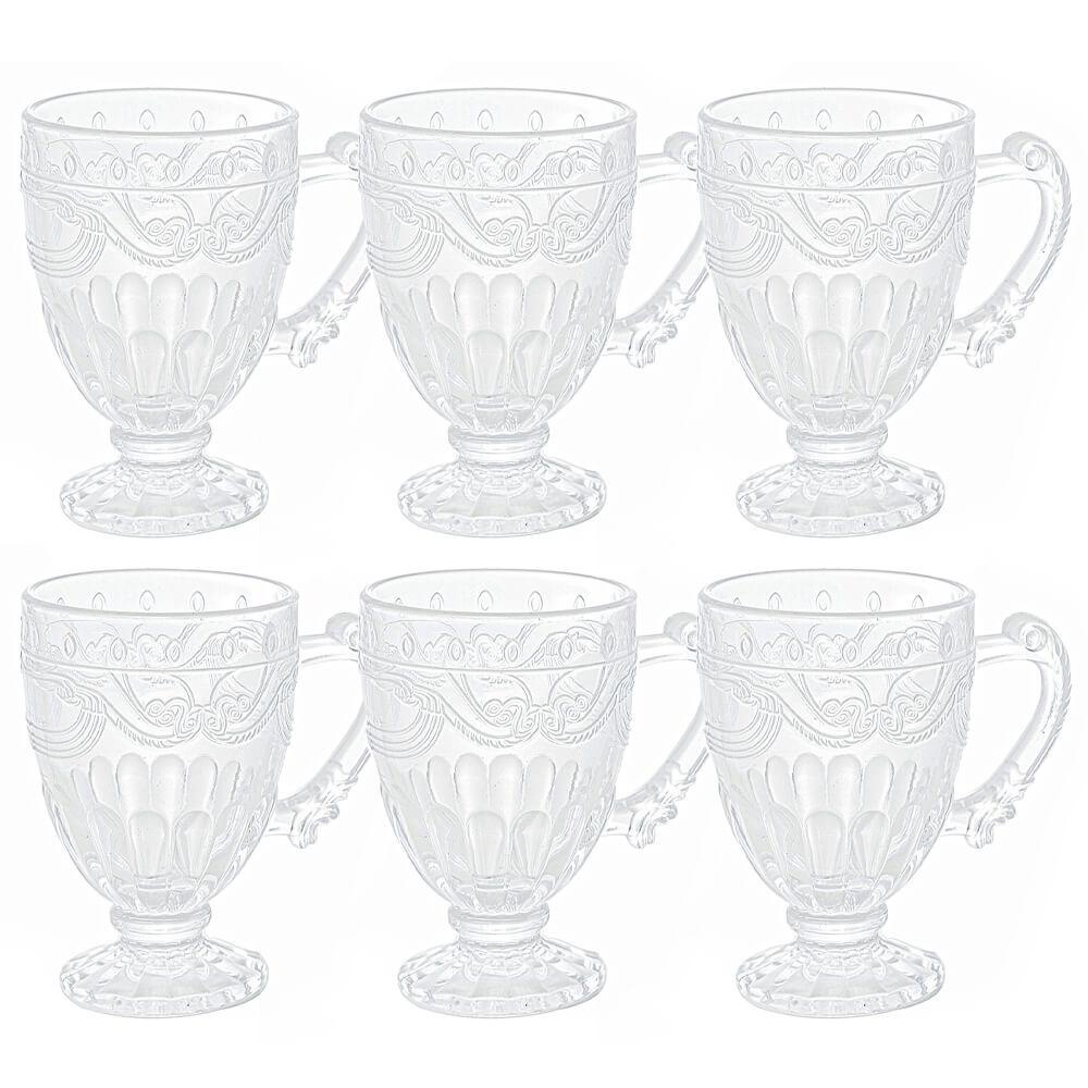 Jogo De Canecas Xícaras De Cristal Imperial Transparente 190ml 6 Peças - Lyor em Oferta na Shopee