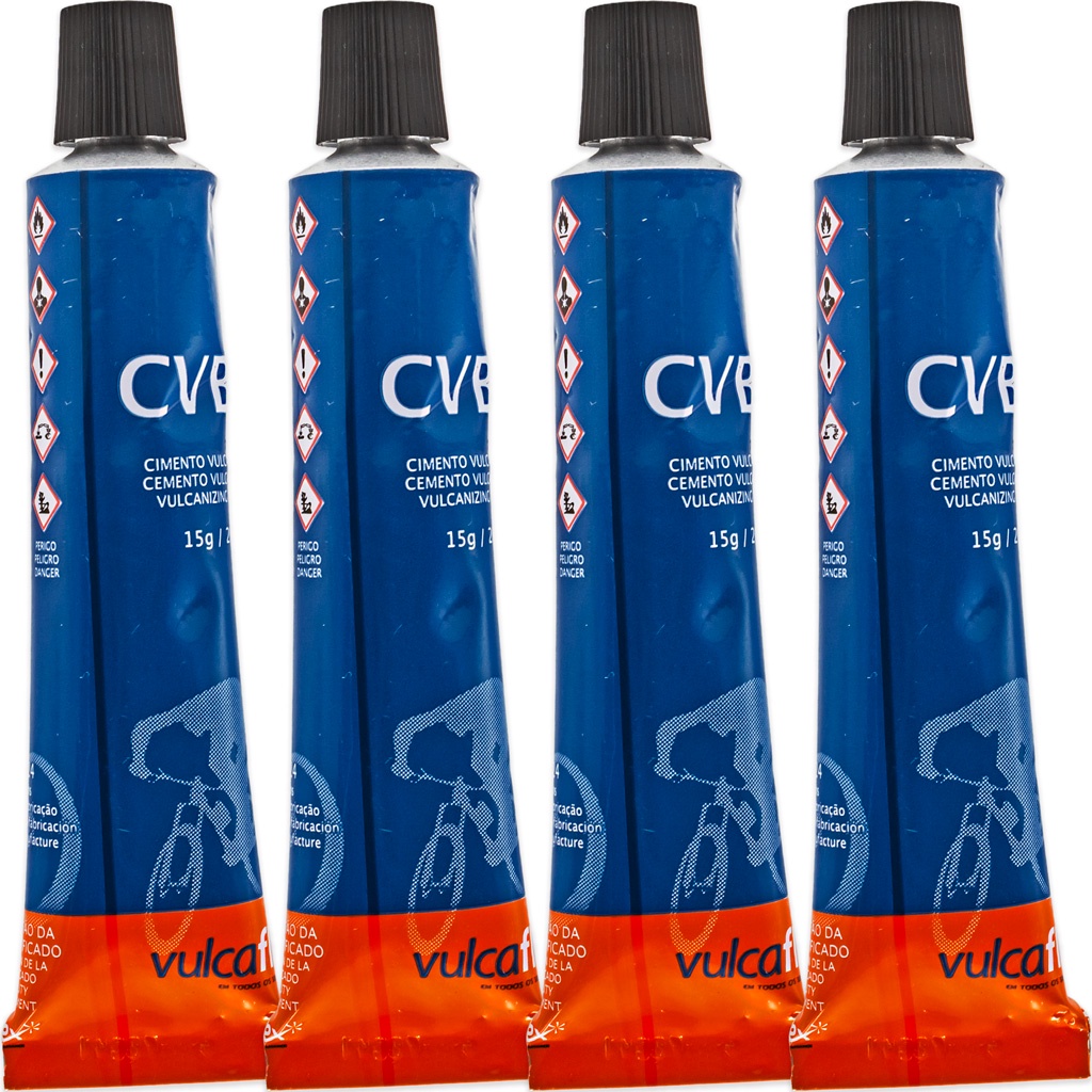 4 Colas Remendo A Frio 15g P/ Camaras de Ar Bicicleta E Moto 20ml Cimento Vulcanizante Impermeavel