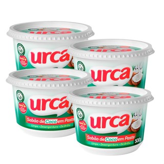 Kit 4 Sabão em Pasta Coco 3 em 1 Urca 500G
