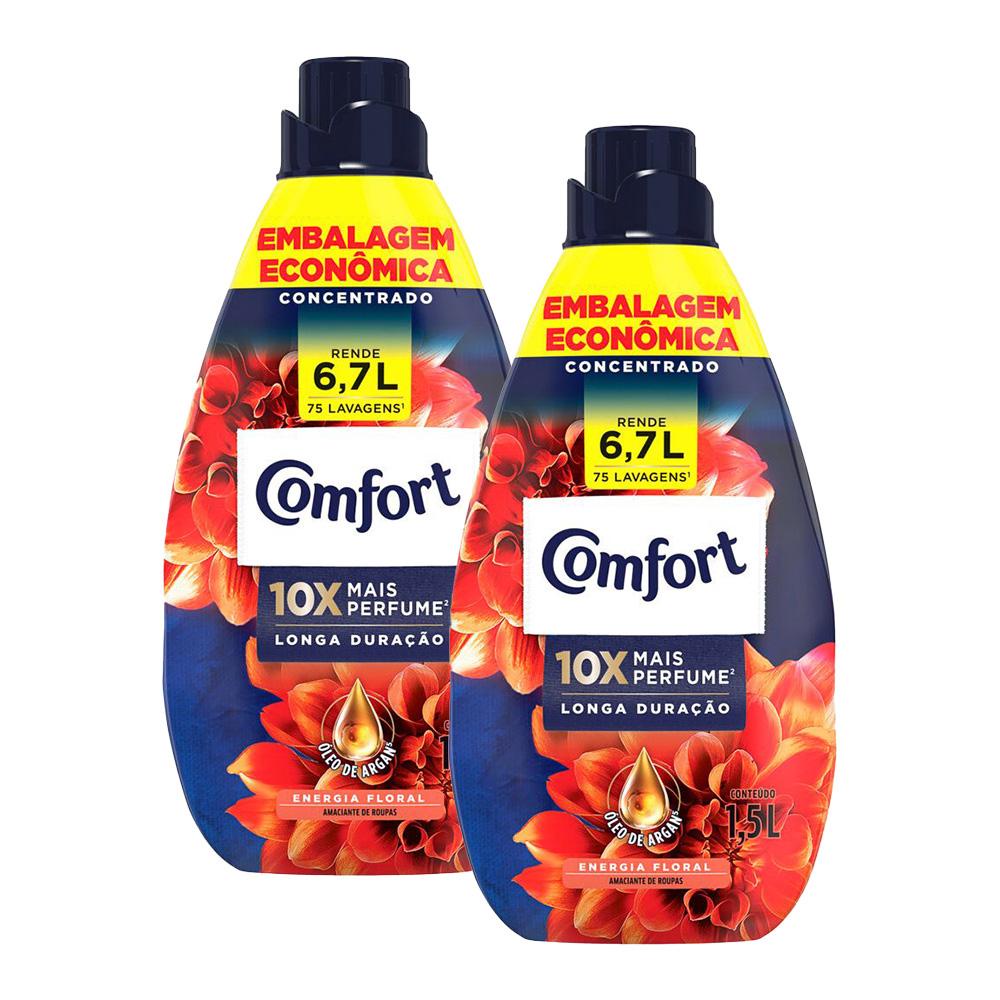 Kit 2 Amaciantes Concentrados Comfort Energia Floral 1,5L - Home & Living