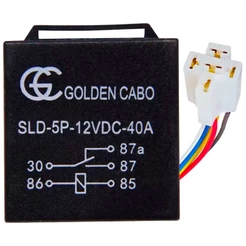 Rele Auxiliar Automotivo 5 Pinos 12v Para Carro Universal + Chicote