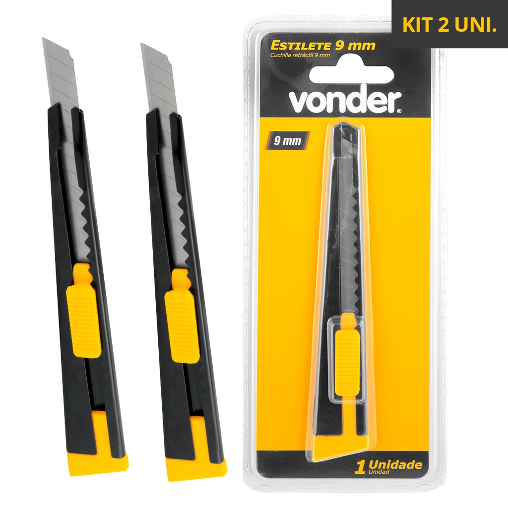 Kit 2 Estiletes 9mm Profissional estreito Lâmina de Precisão Envelopamento Alta Qualidade