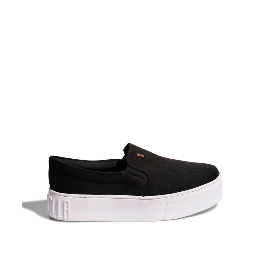 Slip On Santa Lolla Preto Suede Sola Alta em Oferta na Shopee