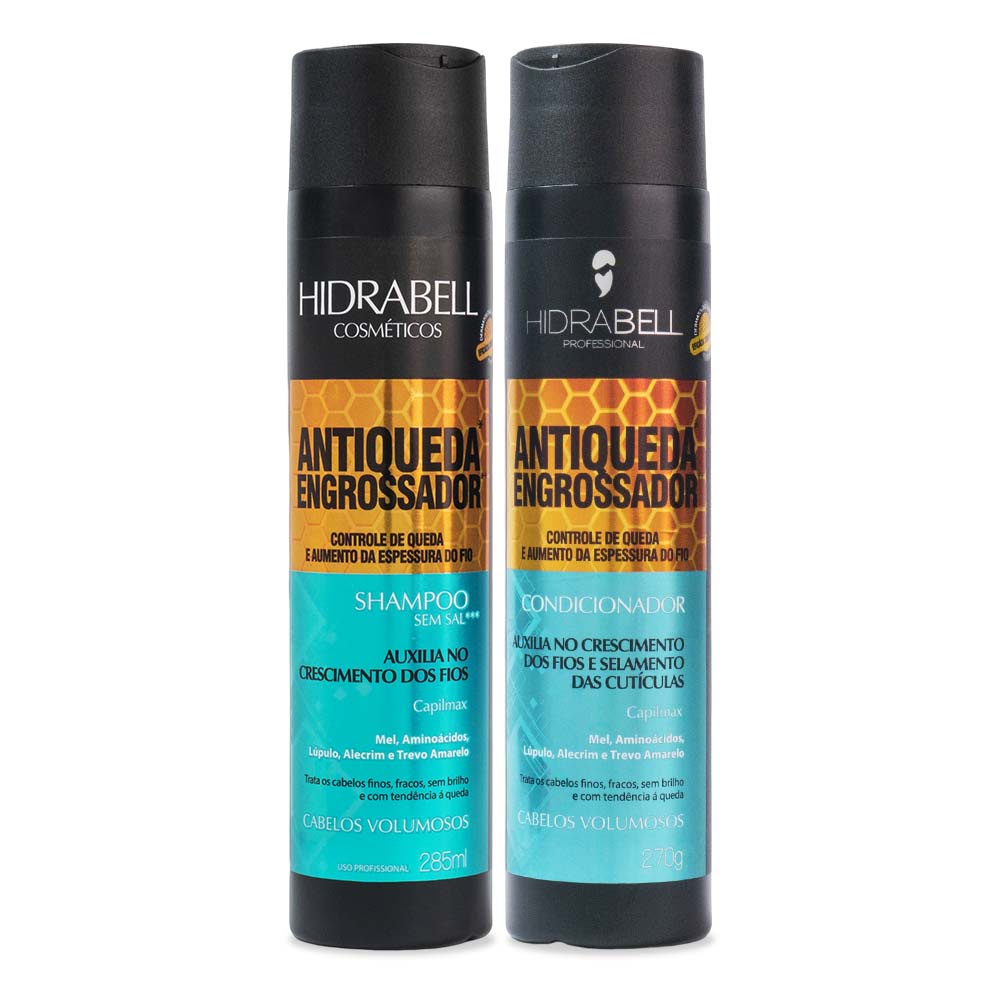Shampoo 285ml e condicionador 270g Antiqueda Engrossador Encorpa e Estimula o Crescimento hidrabell