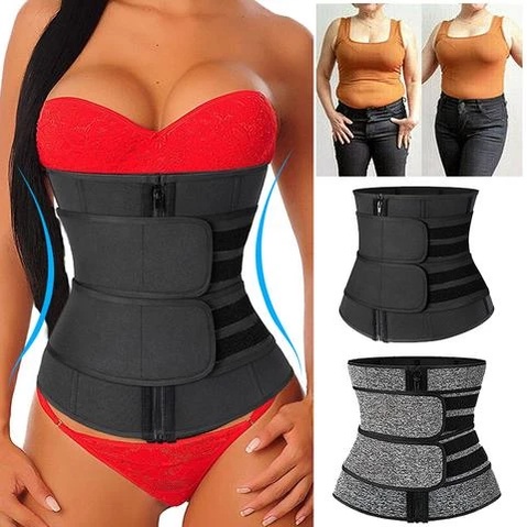 Cinta Modeladora Abdominal Feminina Redutora Afina Cintura Espartilho Ajustavel Dupla C/ Zíper