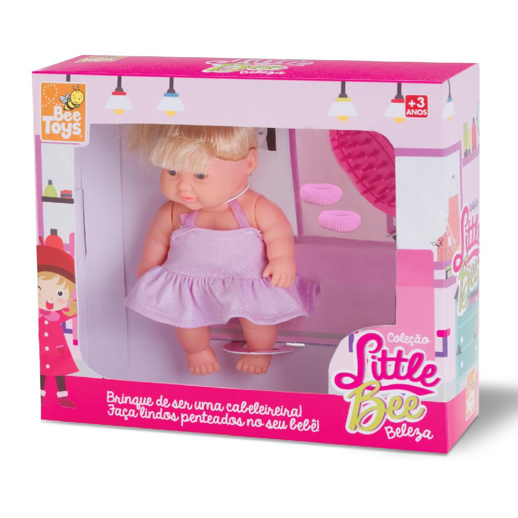 Boneca Little Bee Beleza Para Pentear Brinquedo C/ Escova e Xuxinha de Cabelo