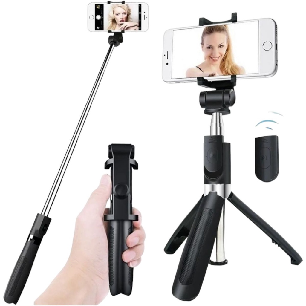 Pau de Selfie Bastão Selfie Controle Remoto Bluetooth Tripé
