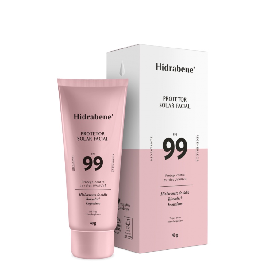 Protetor Solar Facial Fps 99 Hidrabene Hidrata E Regenera 40g em Oferta na Shopee