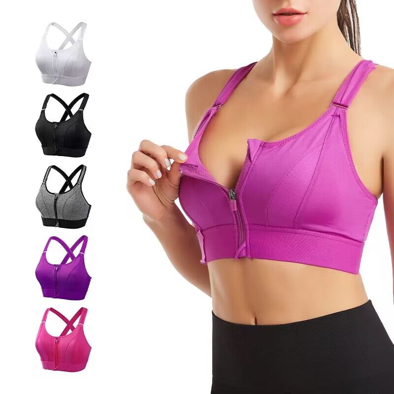 Novo Zíper Frontal De Soutien Esportivo Feminino Com Ajustável Sem Costura Roupa Interior Feminina Fio Tamanho S-5XL em Oferta na Shopee