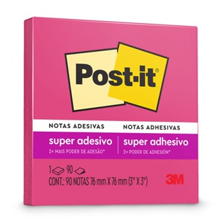 Bloco de notas super adesivas Post-it pink neon 76x76mm 90 folhas -3M
