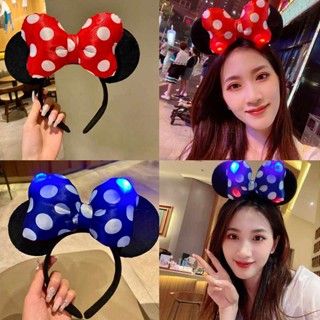 Faixa de cabelo de brilho INS Minnie Mouse/Tiara de LED para crianças/adereços de eventos de festa de baile do festival Mickey Mouse