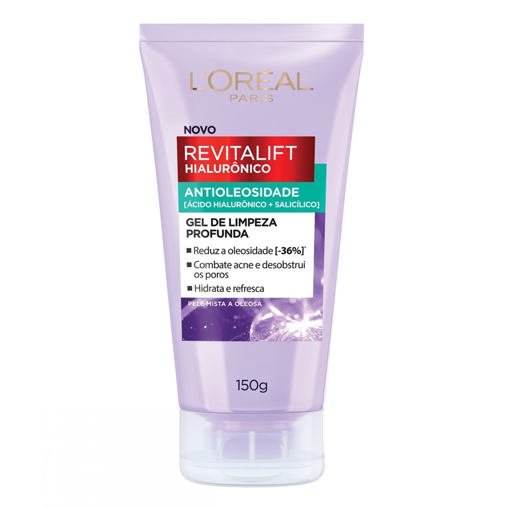 Gel de Limpeza Antioleosidade L'Oréal Paris Revitalift Hialurônico 150g em Oferta na Shopee