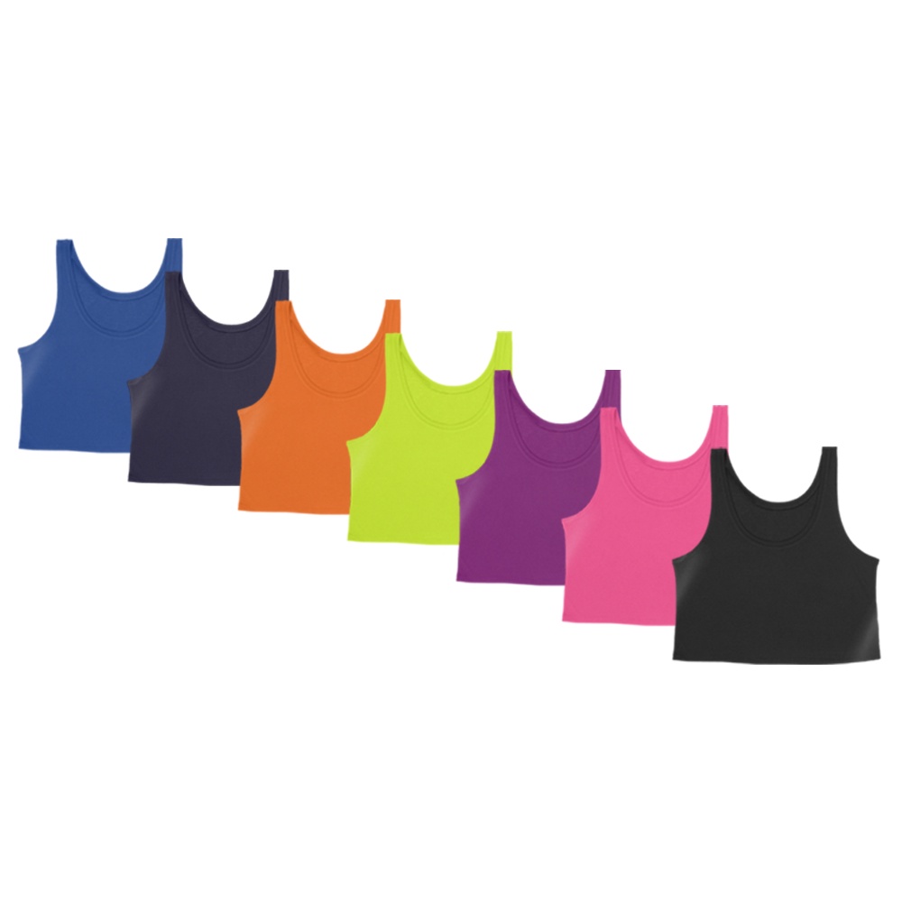 Kit 7 Cropped Regata Cavado Good Look Dry Fit Proteção Solar UV Feminino Fitness Academia Treino Blusinha Confortável